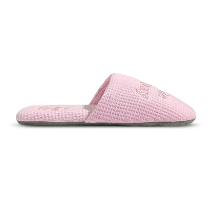 Soft Letter Embroidered Waffle Indoor Slippers