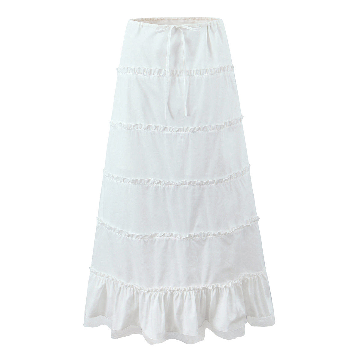 White Sweet Flounce Sleeveless Top Skirt Set