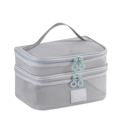 Solid Color Mesh Large Capacity Make Up Bags