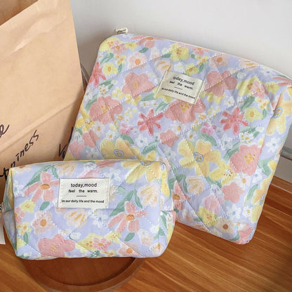 Cute Flower Print Make Up Bag