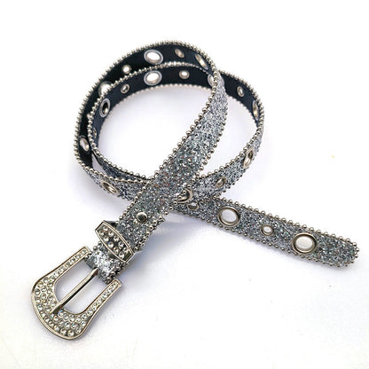 Vintage Rhinestone Shiny Punk Belt