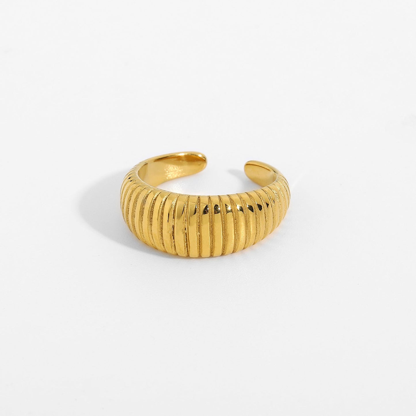 Gold Irregular Simple Wide Rings