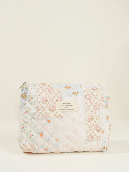 Butterfly Floral Print Puffer Make Up Bag