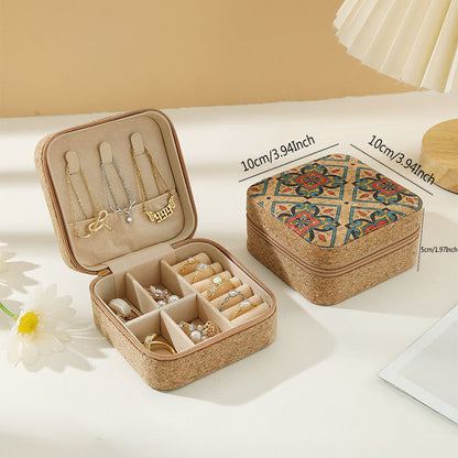 Soft Wood Print Zipper Jewelry Case