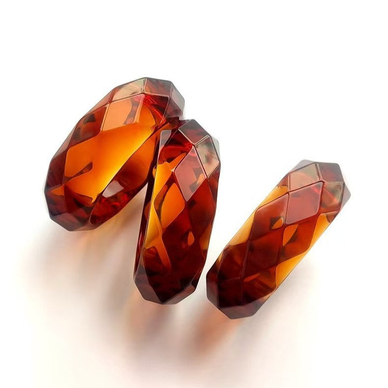 Round Irregular Acrylic Metal Bracelets