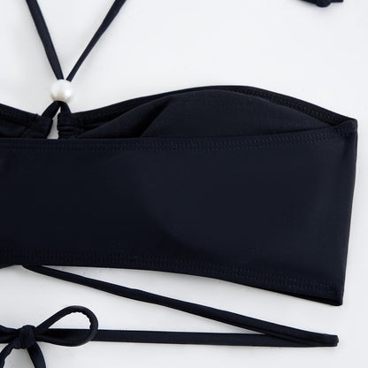 Sexy String Halter Bikini Swimwear with Cover