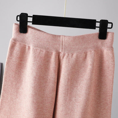 2+ Stand Collar Side Split Knit Sets