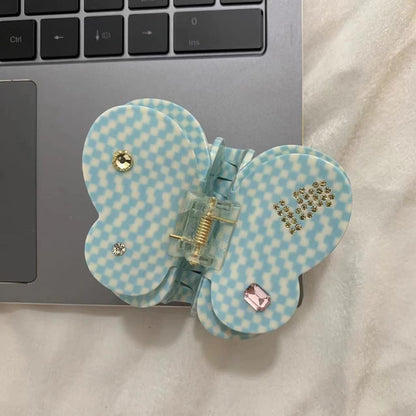 2+Rhinestone Sweet Butterfly Mulricolor Hair Claws