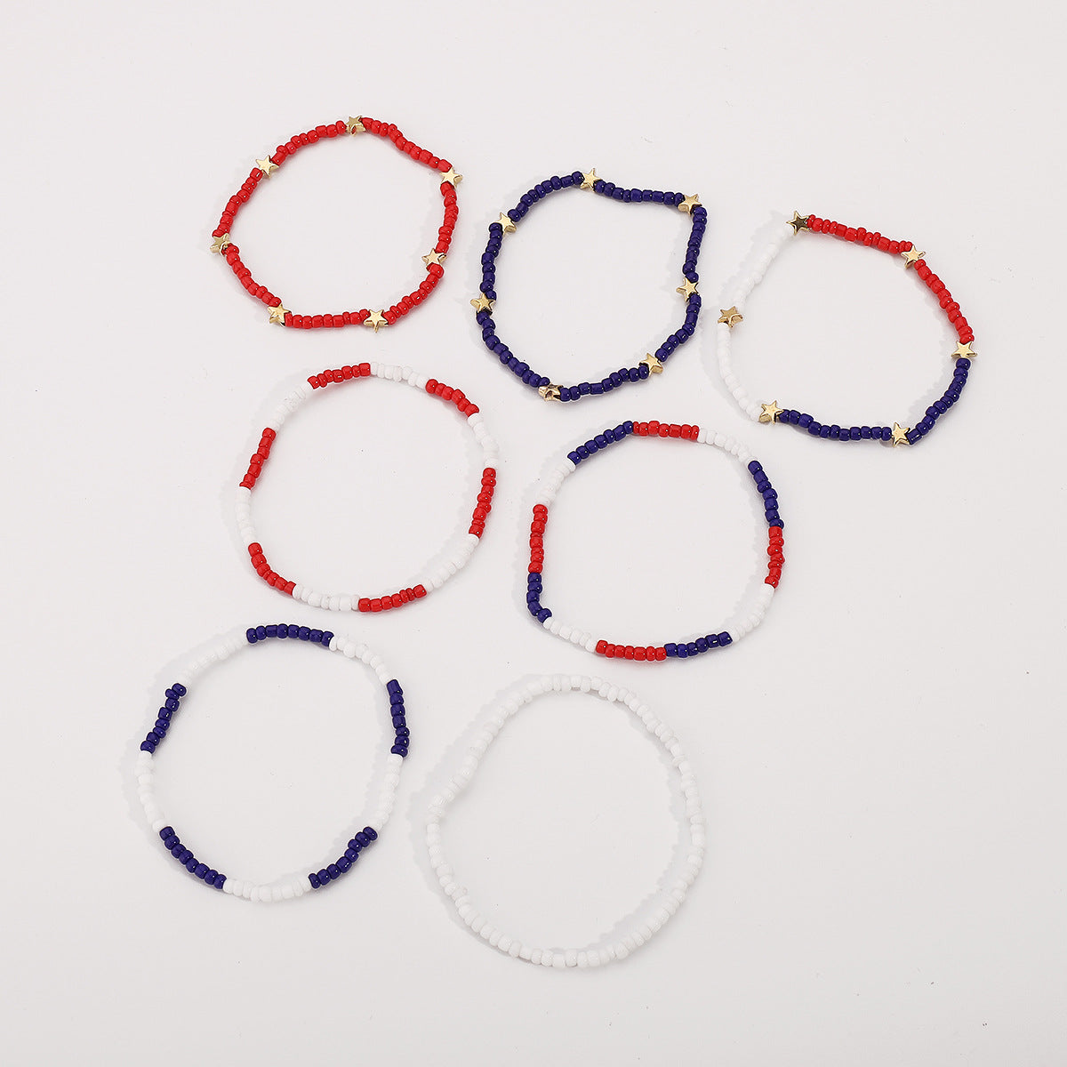 Simple Color Block Layered Beaded Bracelet