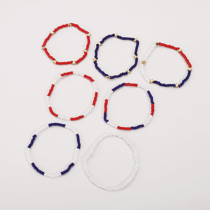 Simple Color Block Layered Beaded Bracelet