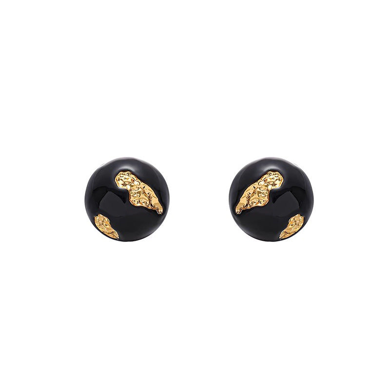 Trendy Round Enamel Drip Glaze Stud Earrings