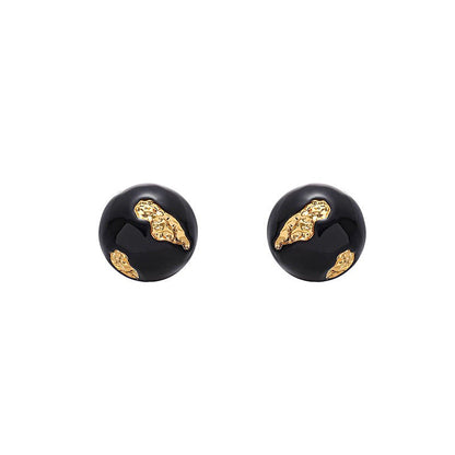 Trendy Round Enamel Drip Glaze Stud Earrings