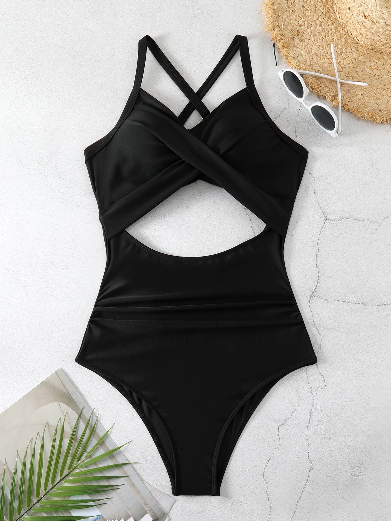 Sexy Hollow Out Cross Halter Swimwear