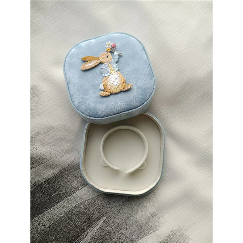 Portable Cute Embroidered Travel Jewelry Case