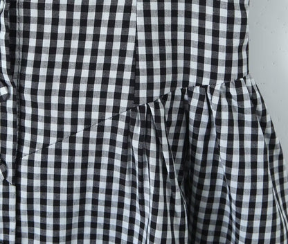 Fashion Plaid Front Button Sleeveless Mini Dresses