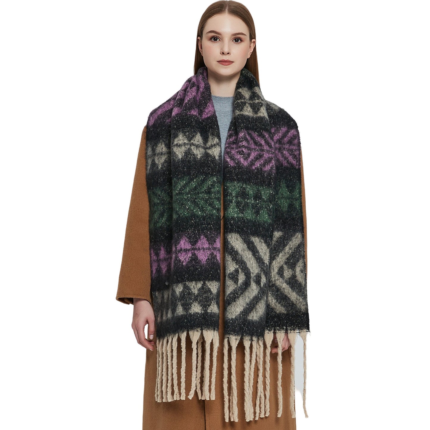 Print Tassel Contrast Color