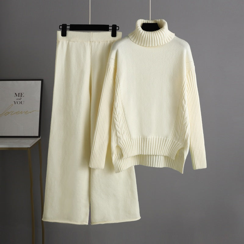 2+ Loose High Collar Knit Sets