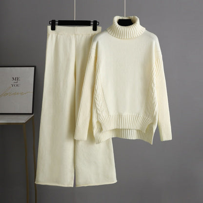 2+ Loose High Collar Knit Sets