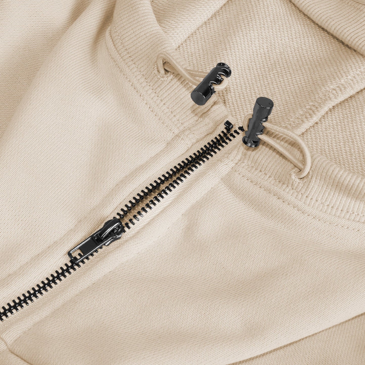 Casual Half Zip Drawstring High Neck Hoodie