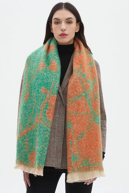 Contrasct Color Floral Print Scarves