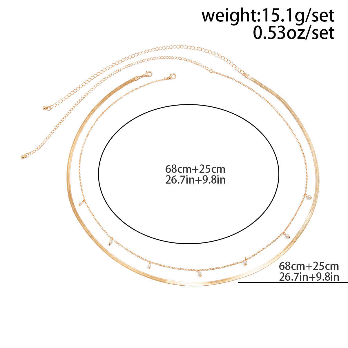 Sexy Pearl Double Layers Waist Chain