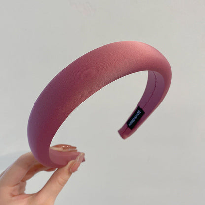 Solid Color Sponge Padded Satin Headbands