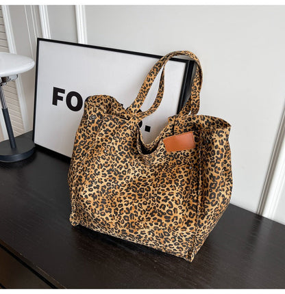 Leopaed Print Shoulder Bag Large Capacity Tote Bag