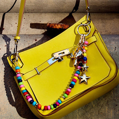 Colorful Flower Beads Keychain Bag Charms