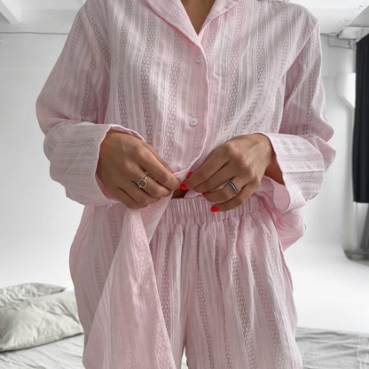Jacquard Solid Color Soft Sleepwear Sets