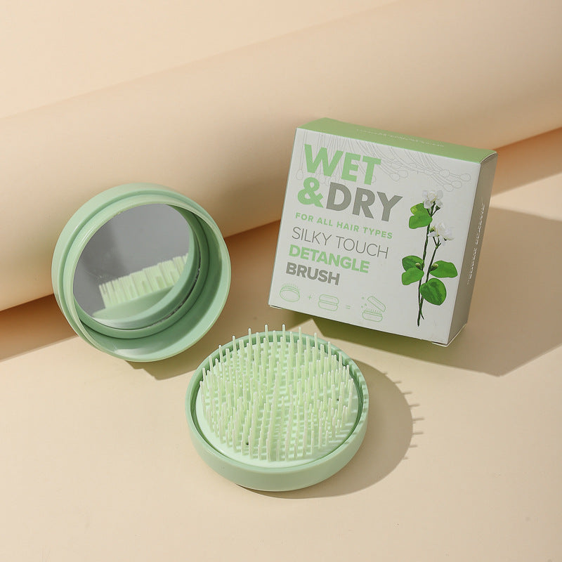 Folding Mini Pocket Cute Comb with Mirror