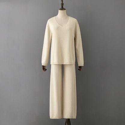 2+ Solid Color V-Neck Knit Sets