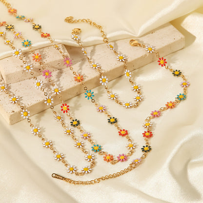 White/Colourful Daisy Chain Necklace