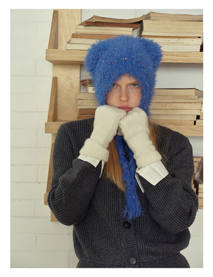 Solid Color Cute Plushed Knit Gloves