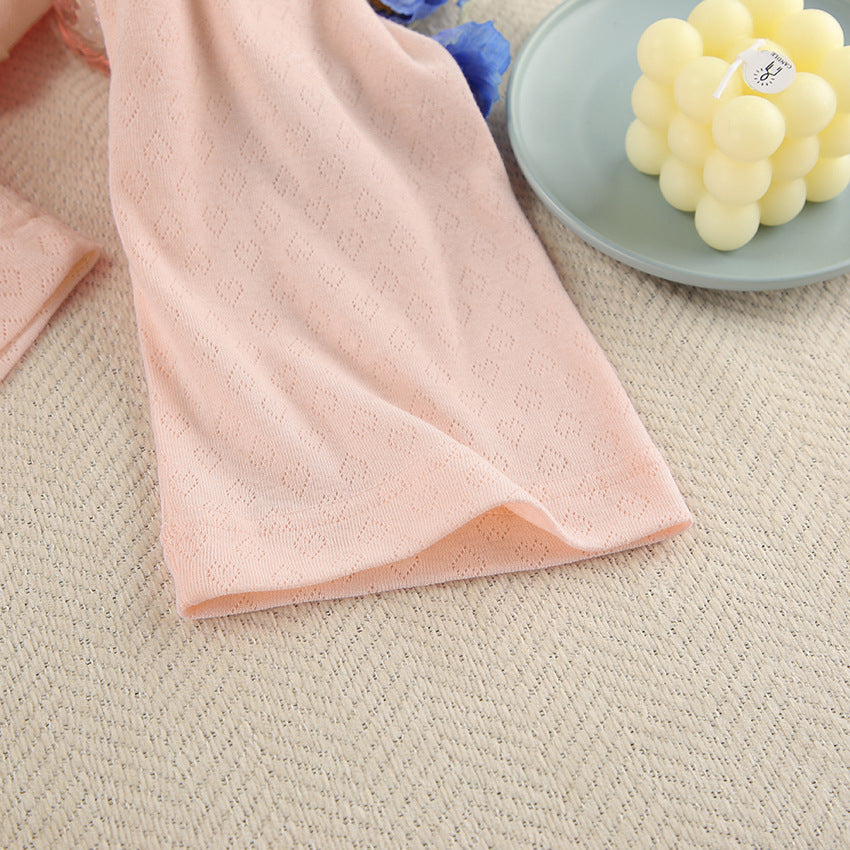 Love Jacquard Solid Color Sleepwear Sets