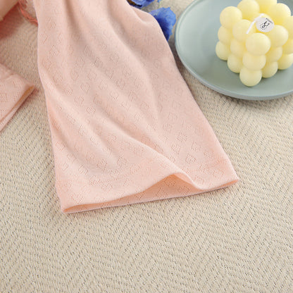 Love Jacquard Solid Color Sleepwear Sets