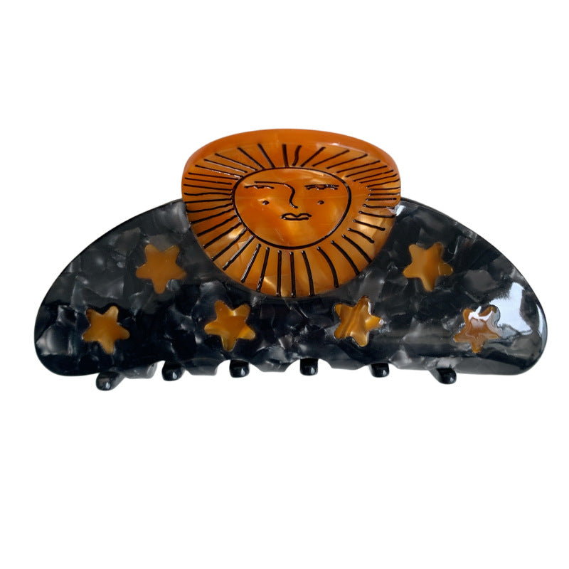 Sunflower Pentagram Claw Clip