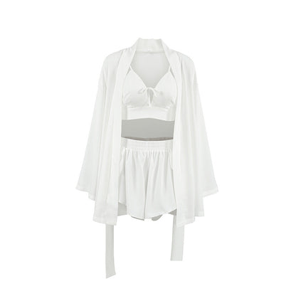 3PCS Solid Color Split Homwear Sets