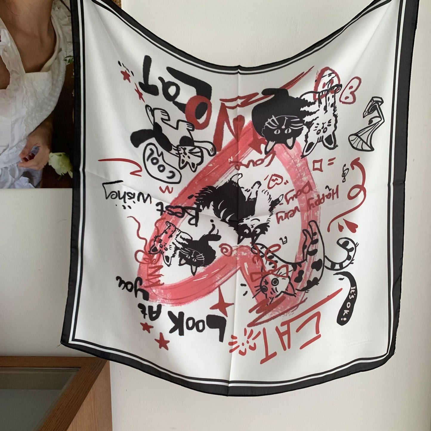 Retro Star Colorful Print Square Scarf