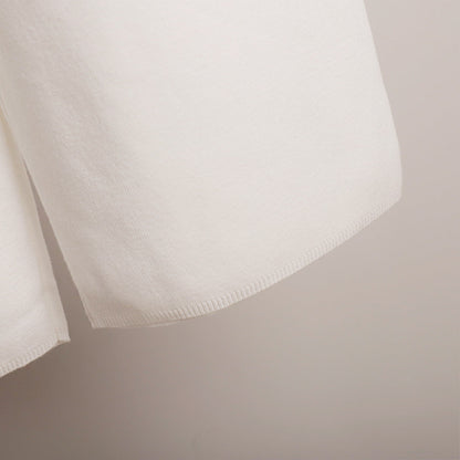 2+Solid Color Label V-Neck Knit Sets