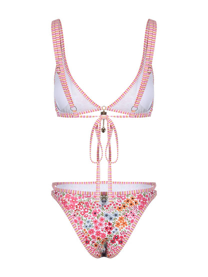 Trendy Floral Printed Bikini Swimwear