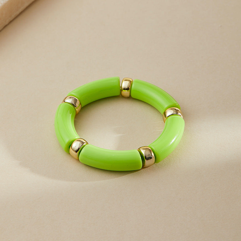 Color Block Irregular Acrylic Bracetets