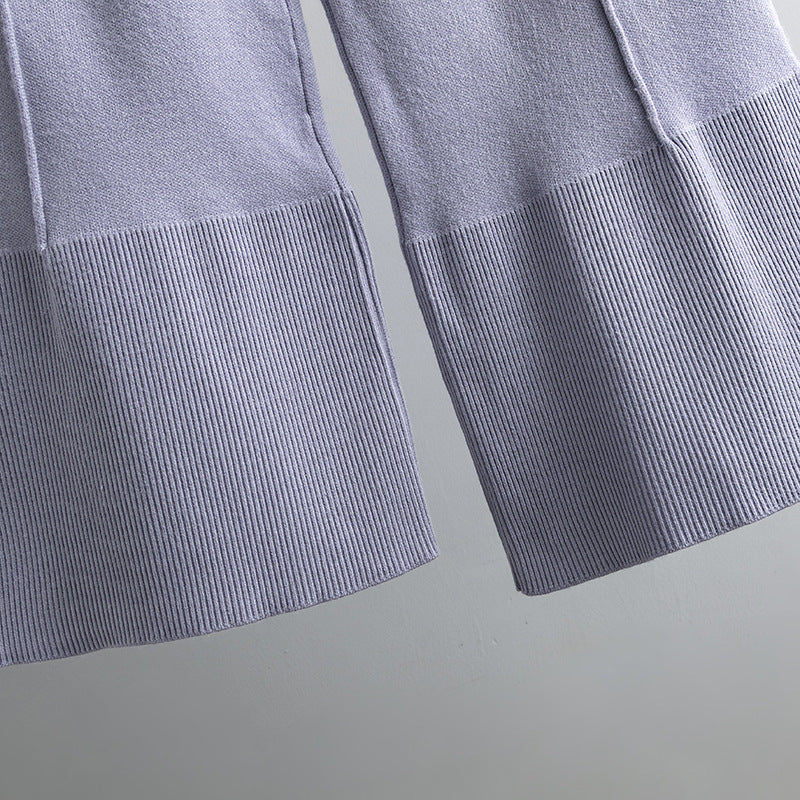 2+ Round Neck Side Split Knit Sets