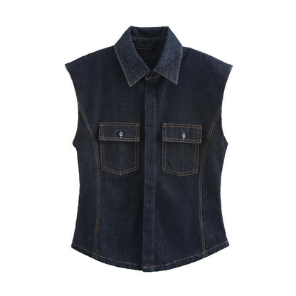 Casual Sleeveless Vest Top and Jean Sets