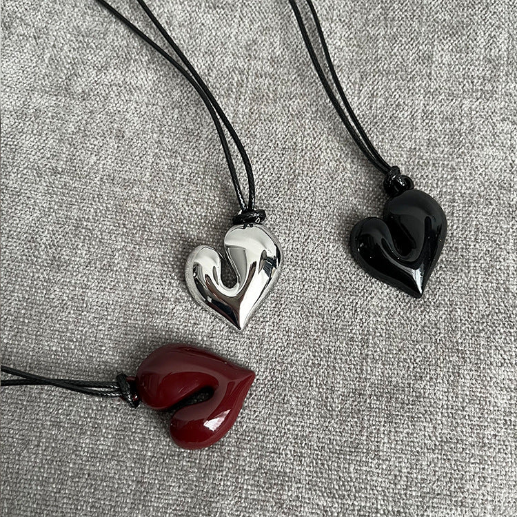 Minimalist Heart Pendant Adjustable Necklace