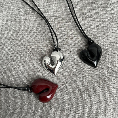 Minimalist Heart Pendant Adjustable Necklace
