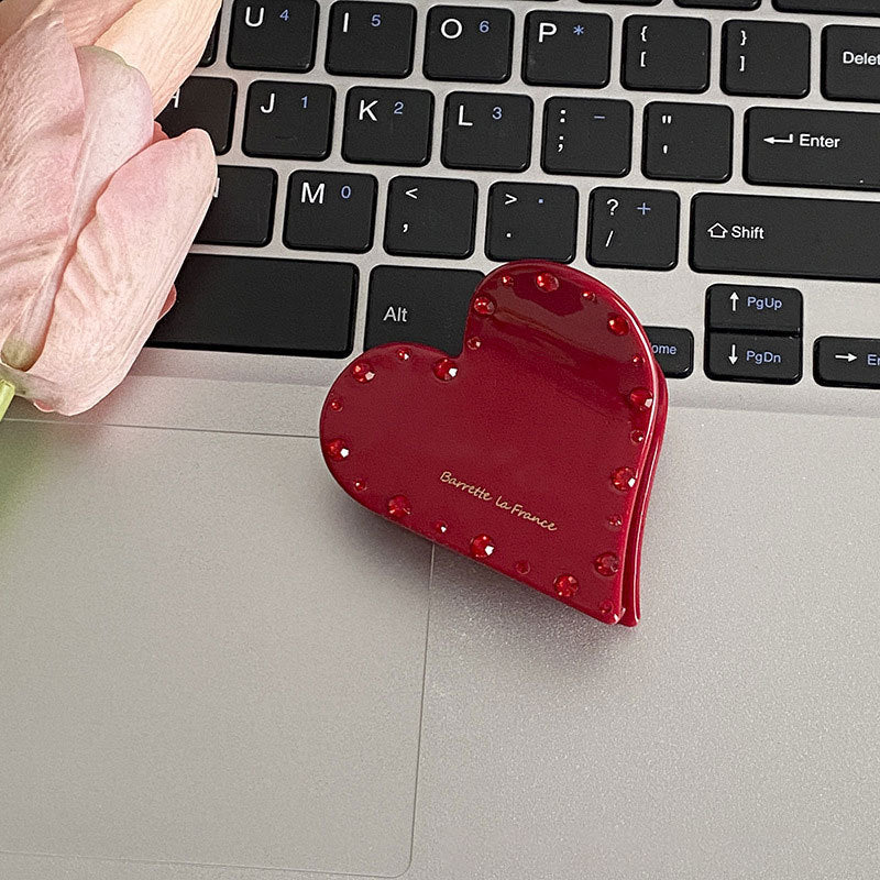 Loved Shape Solid Color Cute Hair Claws