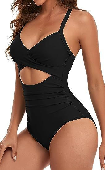 Sexy Hollow Out Cross Halter Swimwear