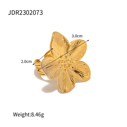 Flower Zircon Adjustable Layered Rings