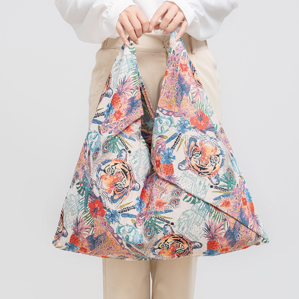 Vintage Triangle Print Shoulder Bags
