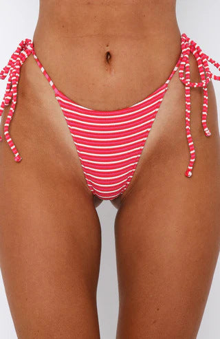 Sexy Striped String-Tie Printed Swimwear